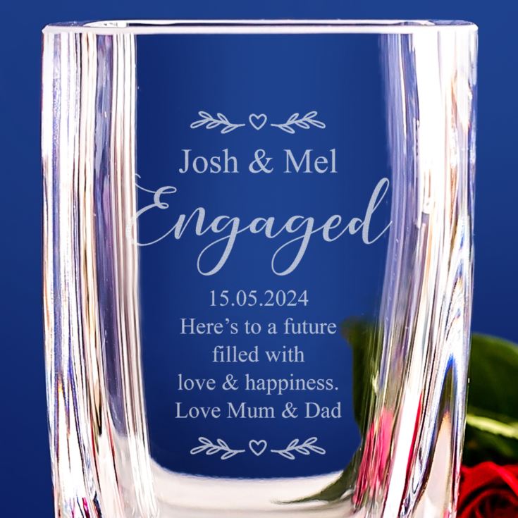 Personalised Engaged Glass Vase product image