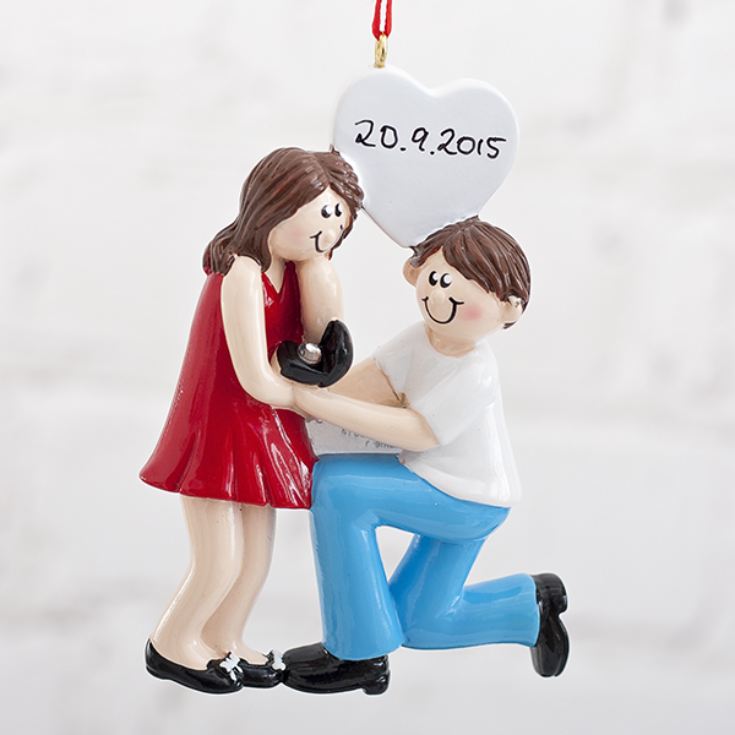 Personalised Engagement Couple Hanging Ornament The Gift Experience