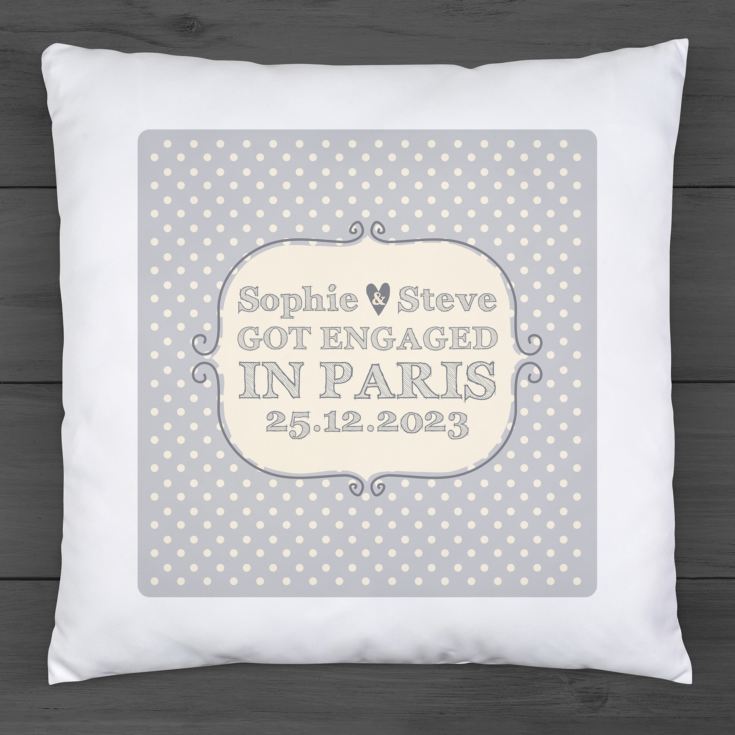 Personalised engagement on sale cushion