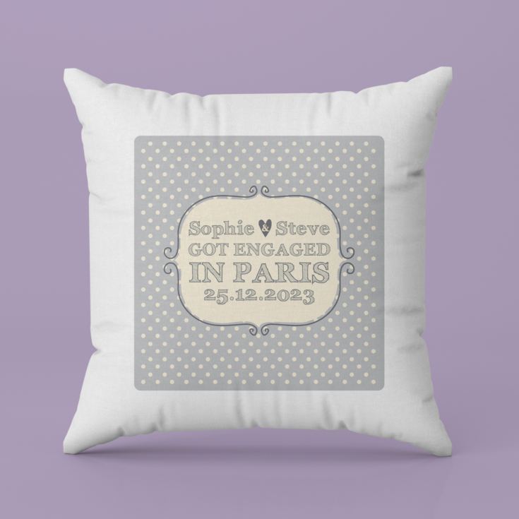 Personalised engagement on sale cushion