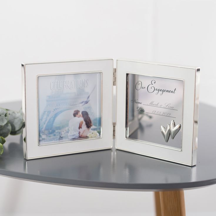 Personalised Hinged Engagement Photo Frame The Gift Experience