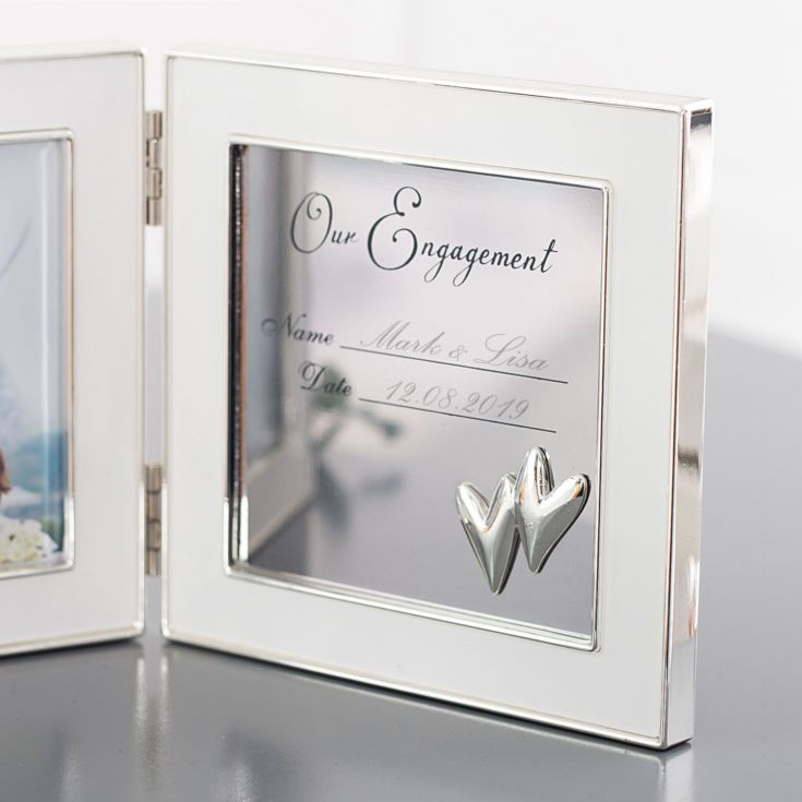 Personalised Hinged Engagement Photo Frame The Gift Experience