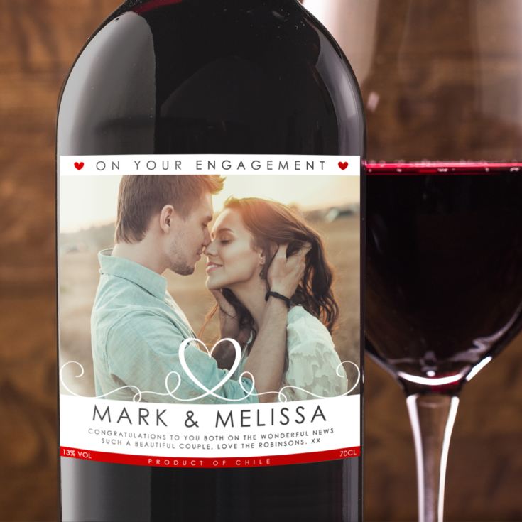 Personalised On Your Engagement Photo Upload Red Wine product image