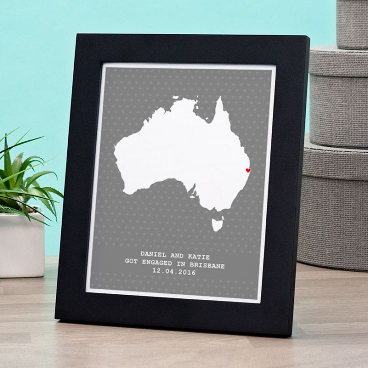 Personalised Engagement Location Framed Print product image