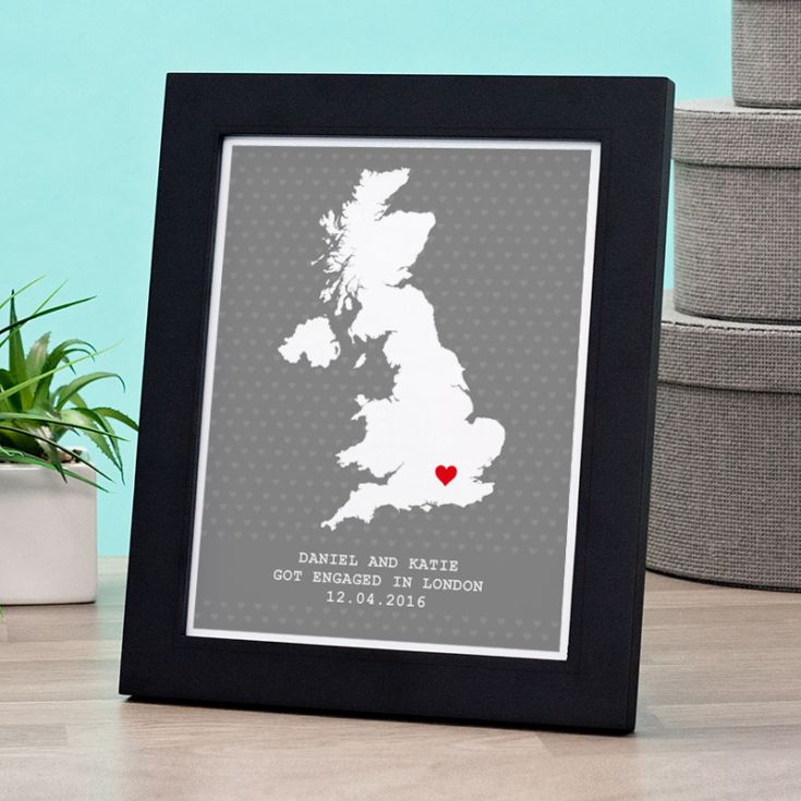 Personalised Engagement Location Framed Print product image