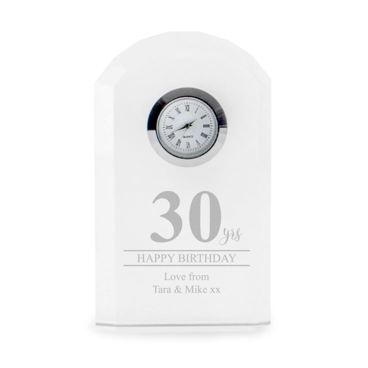 Engraved 30th Birthday Mantel Clock product image