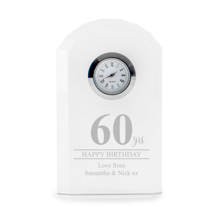 Engraved 60th Birthday Mantel Clock product image