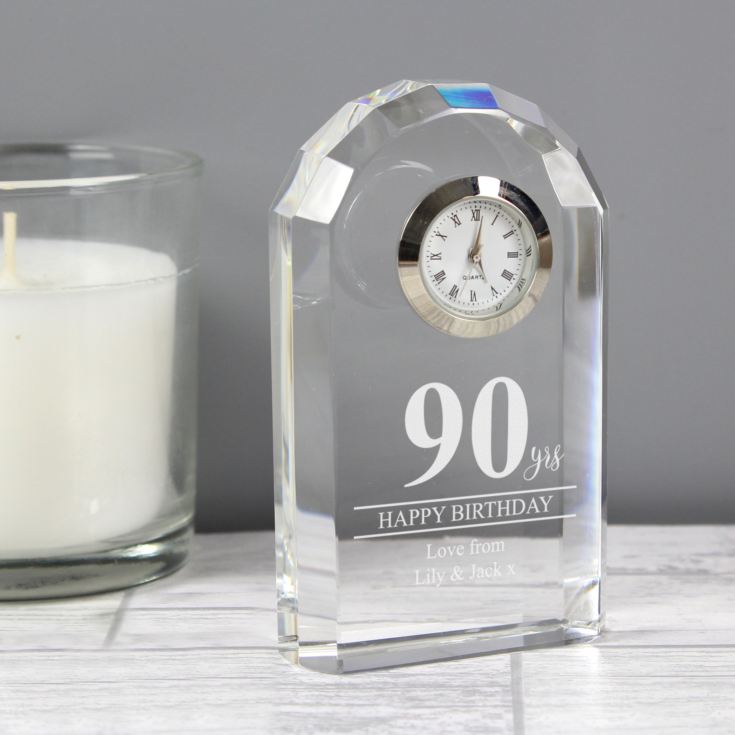 Engraved 90th Birthday Mantel Clock product image