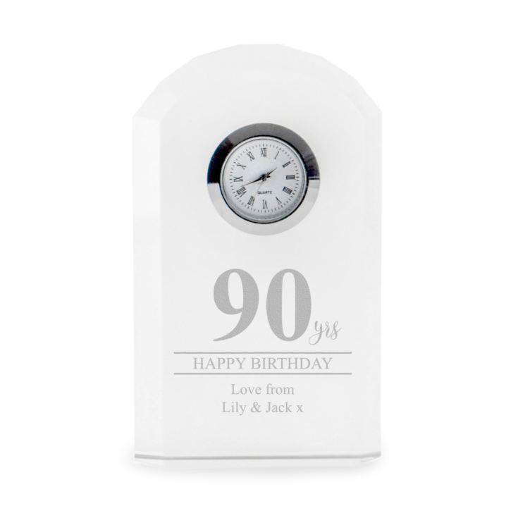 Engraved 90th Birthday Mantel Clock product image