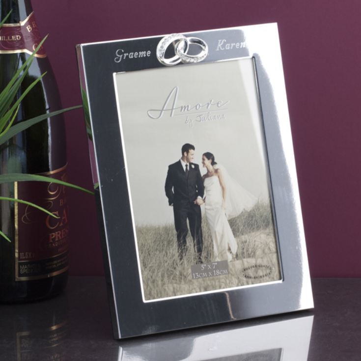 Engraved Crystal Rings Photo Frame product image