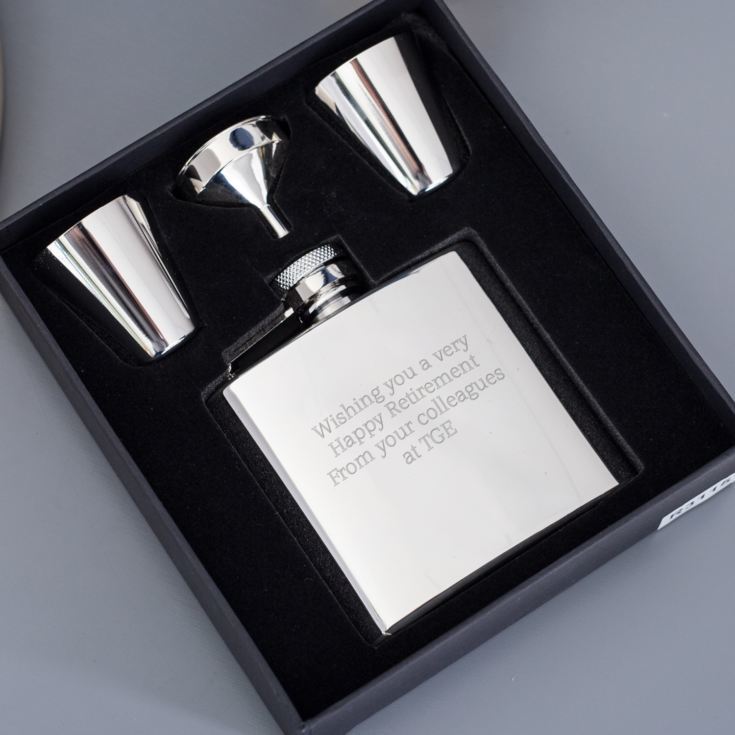 Engraved Stainless Steel Hip Flask Gift Set The Gift Experience