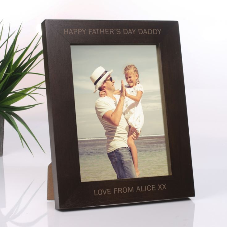 Personalised Happy Father's Day Wooden Photo Frame product image