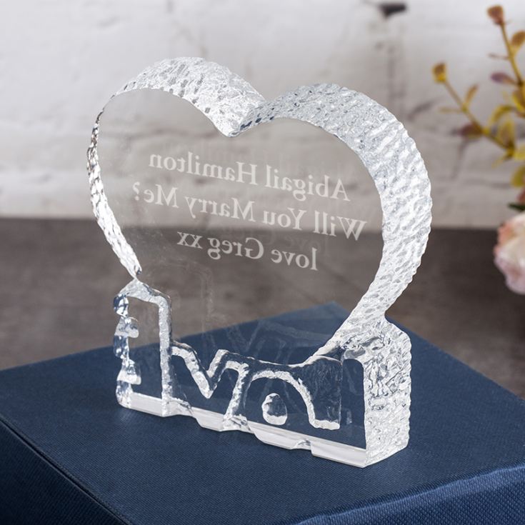 Personalised Optical Crystal 'Love' Heart Paperweight product image