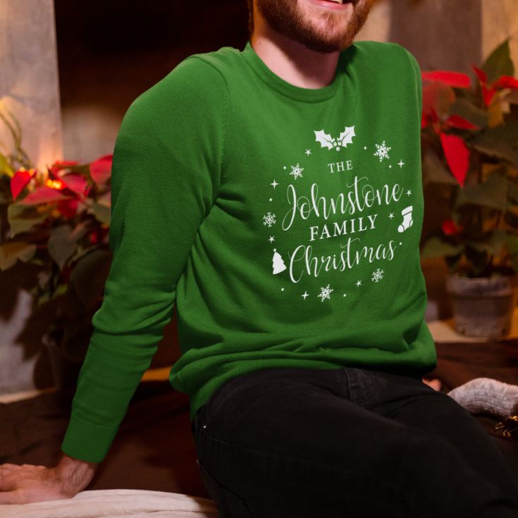 Personalised Family Christmas Green Sweatshirt product image