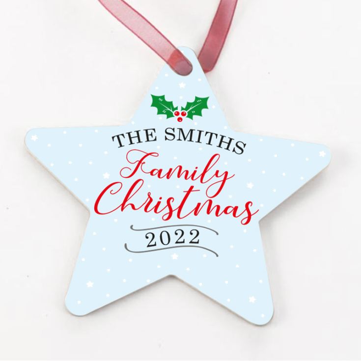 Personalised Family Christmas Star Decoration product image
