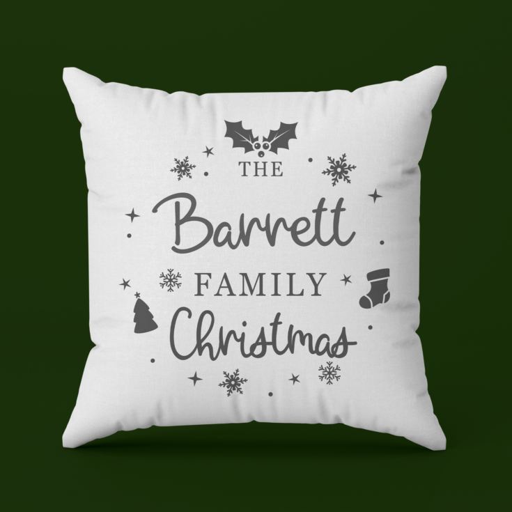 Personalised Family Name Christmas Cushion product image
