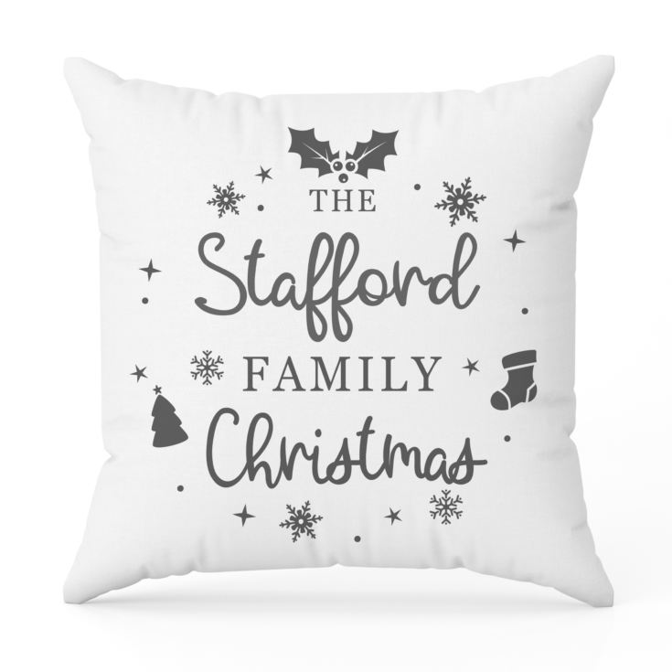 Personalised Family Name Christmas Cushion product image
