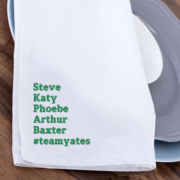 Personalised Embroidered Family Tea Towel product image