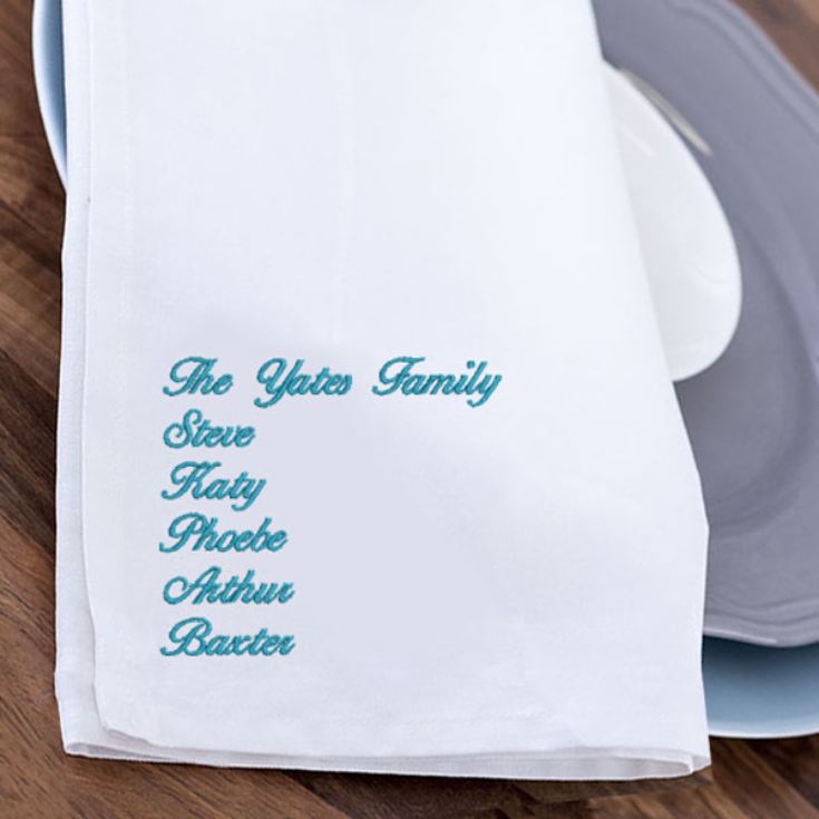 Personalised Embroidered Family Tea Towel product image