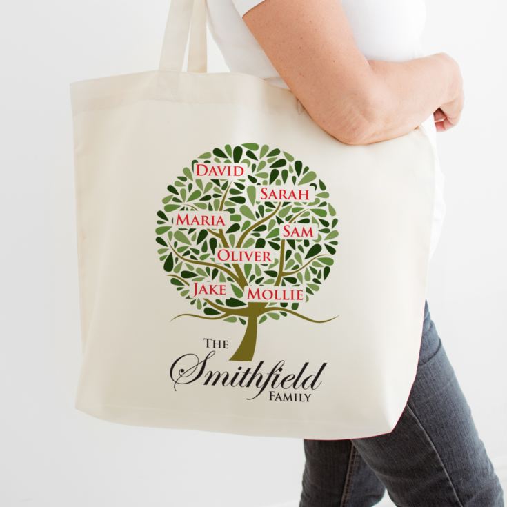 Family Tree Personalised Shopping Tote Bag product image