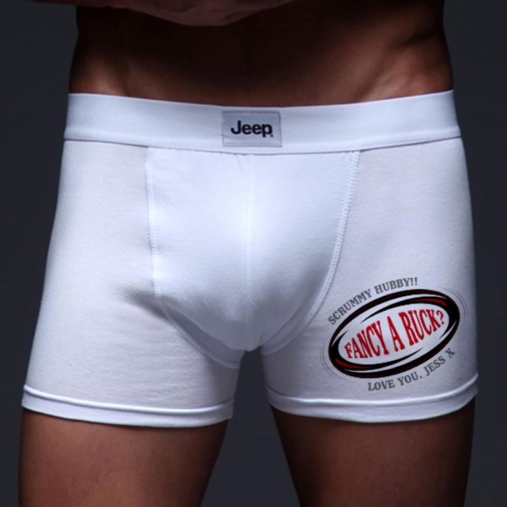Personalised Fancy A Ruck Boxer Shorts product image