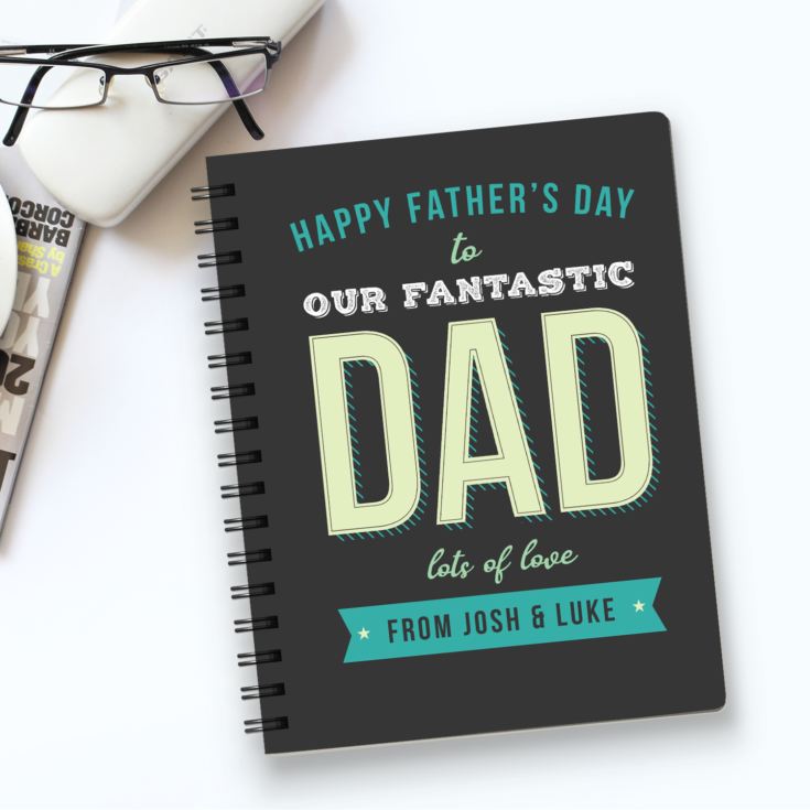 Personalised Fantastic Dad Fathers Day Notebook product image