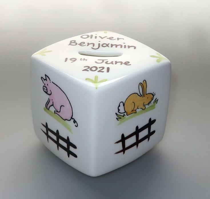 Personalised Heron China Down On The Farm Money Box product image