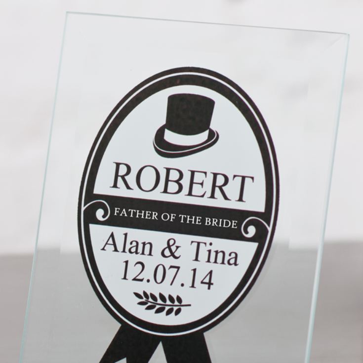 Personalised Father Of The Bride Glass Plaque product image