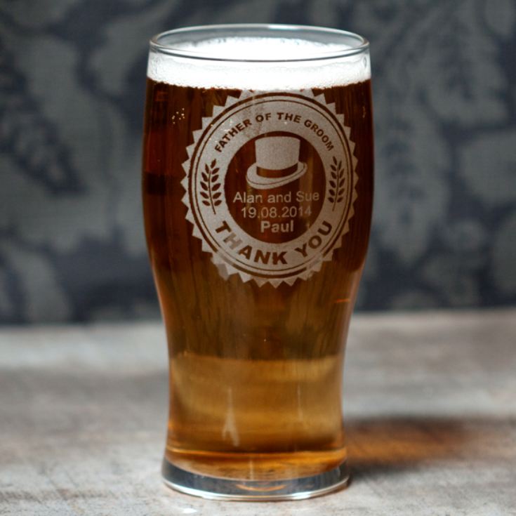 Personalised Father of The Groom Pint Glass product image