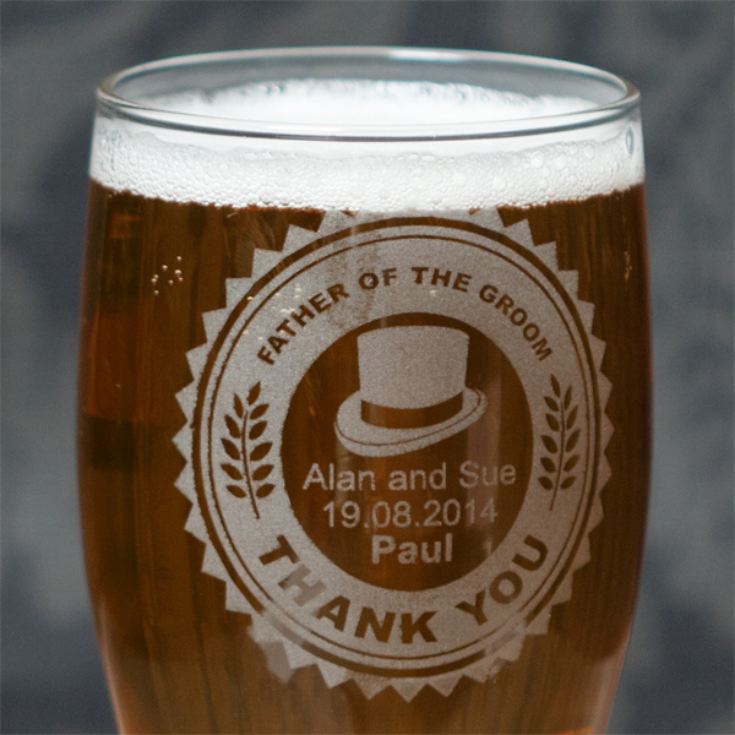 Personalised Father of The Groom Pint Glass product image
