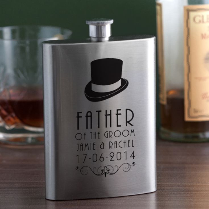 Personalised Father Of The Groom Hip Flask product image