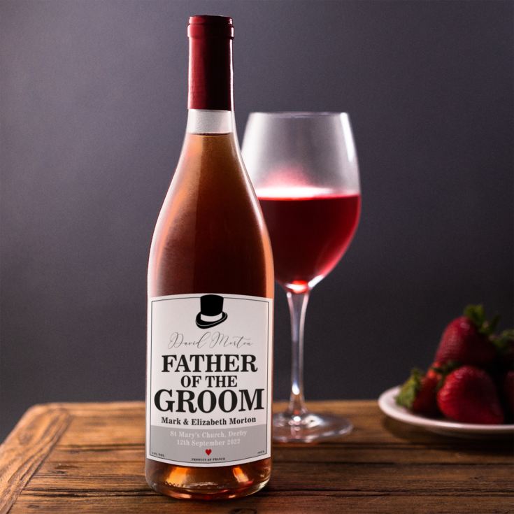 Personalised Father Of The Groom Rose Wine product image