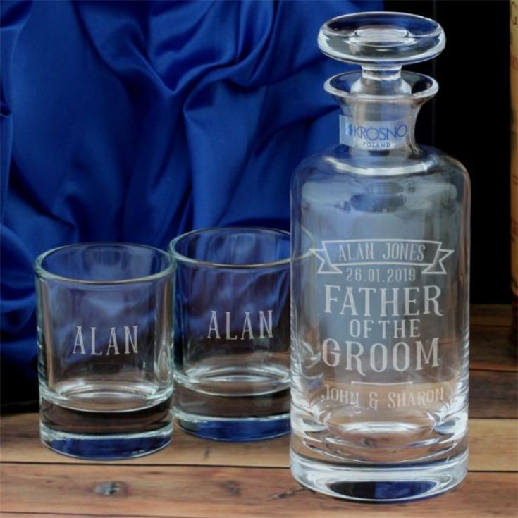 Personalised Father Of The Groom Decanter And Two Tots The Gift