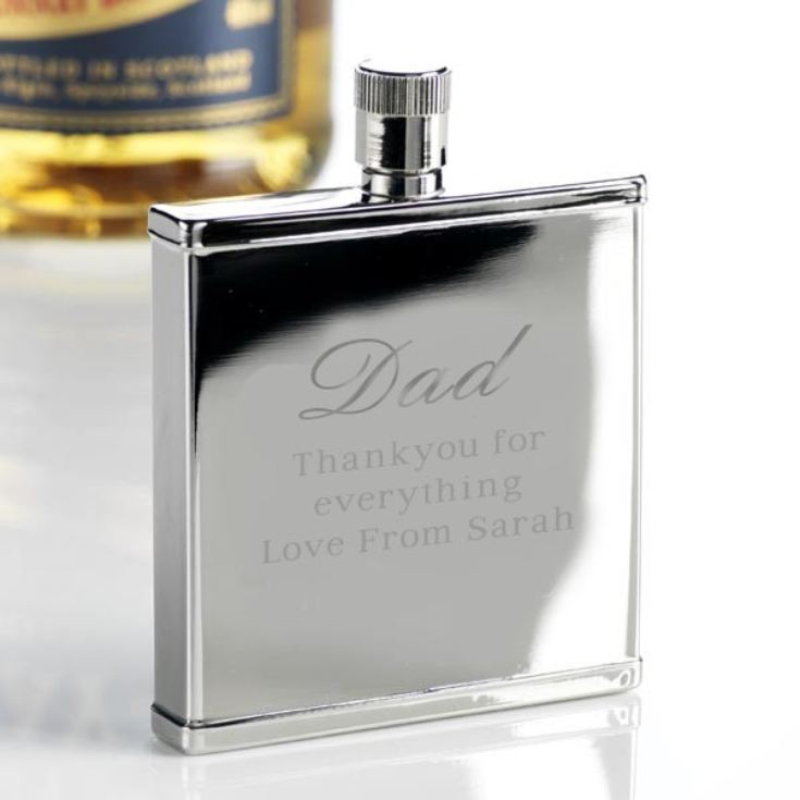 Father's Day Square Shape Hippy Thin Flask product image