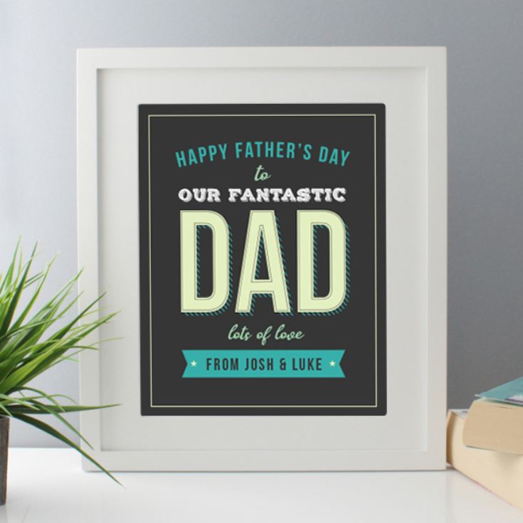 Personalised Fantastic Dad Fathers Day Frame Print product image