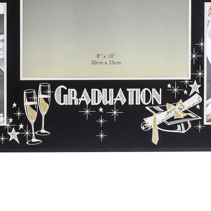 Personalised Large Black Glass Graduation Collage Photo Frame The Gift Experience