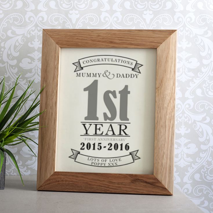 Personalised First Anniversary Framed Print product image