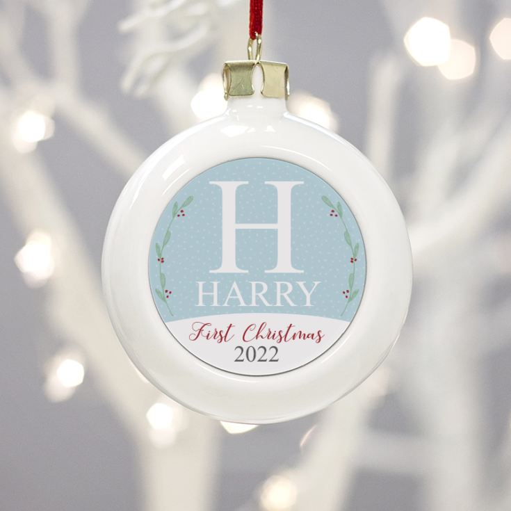 Personalised First Christmas Initial Bauble product image