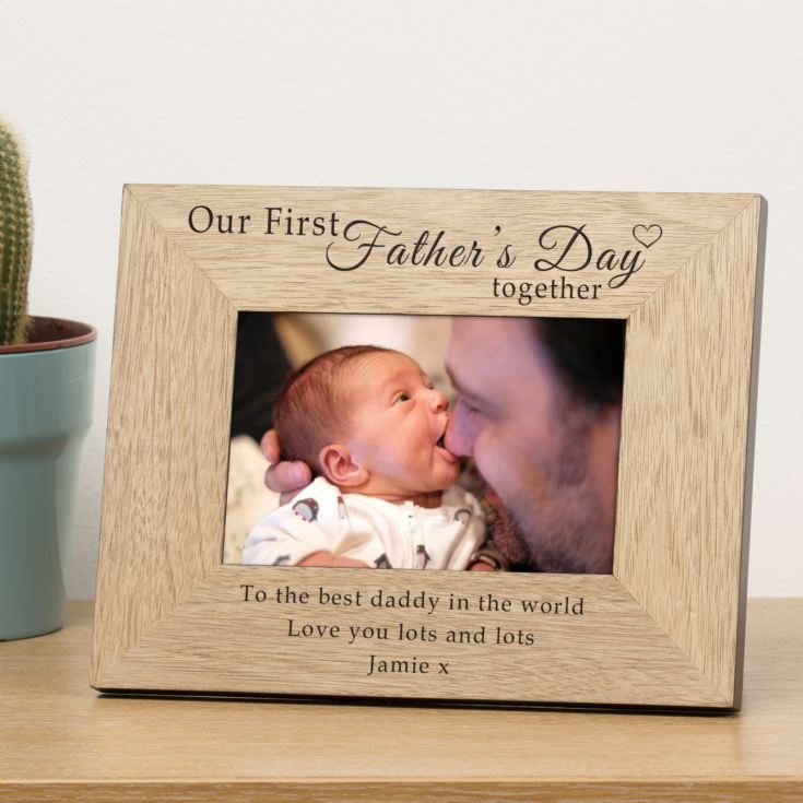 Our First Fathers Day Wood Frame product image