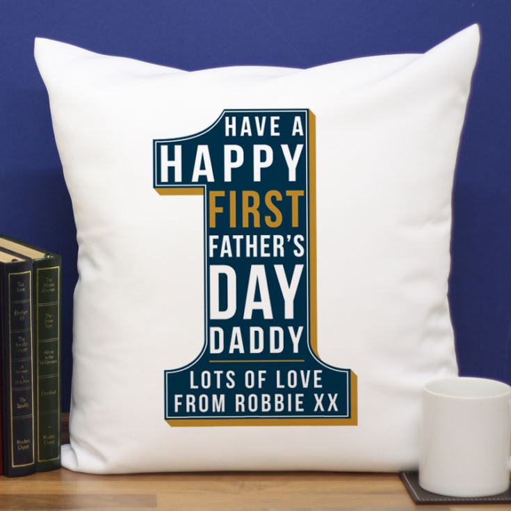 Personalised First Father's Day Number 1 Cushion product image