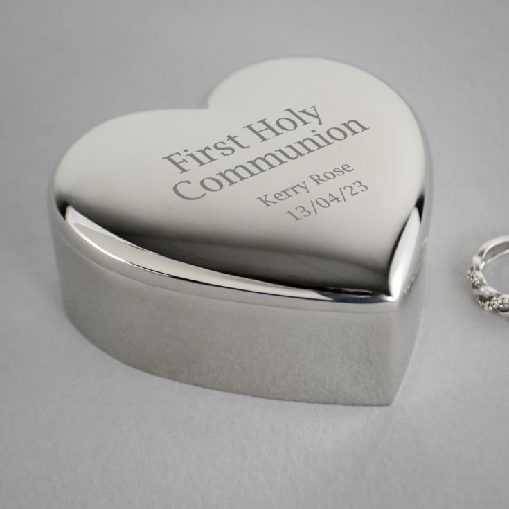 Personalised First Holy Communion Heart Trinket Box product image