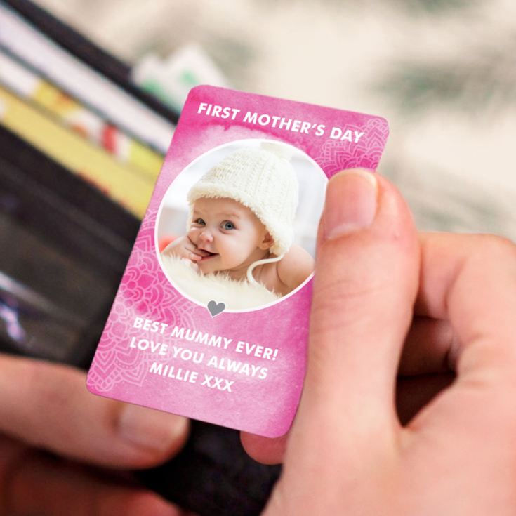 Personalised 1st Mother's Day Metal Wallet Photo Card product image