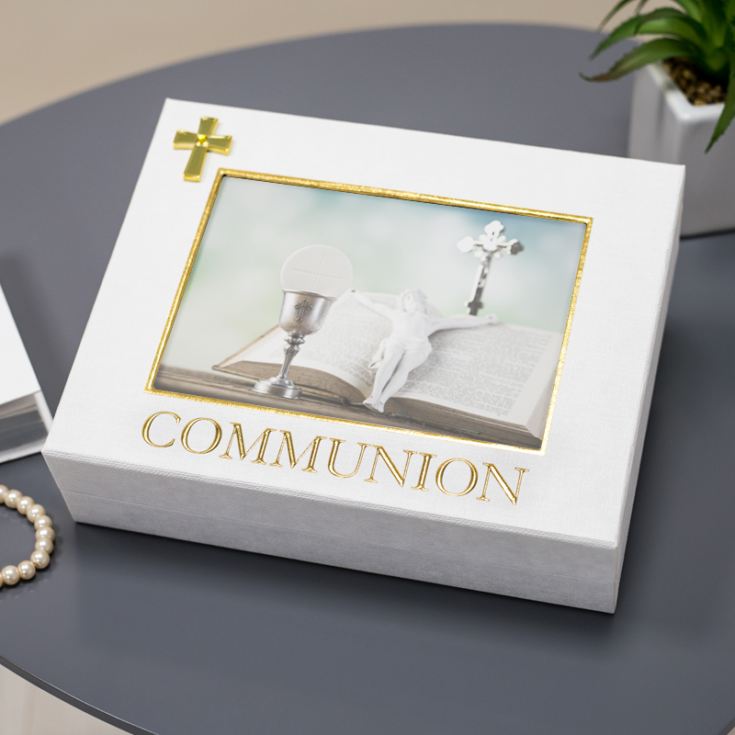 Celebrations Linen Look Communion Keepsake Box product image
