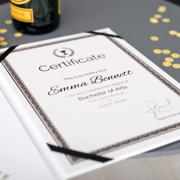 Personalised Celebrations Graduation Certificate Holder With Cap Icon product image