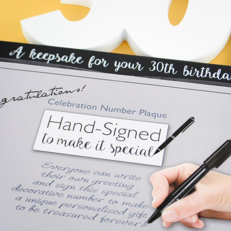 30th Birthday Signature Numbers and Pen product image