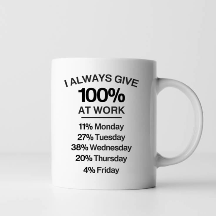 I Always Give 100 Percent At Work Mug product image