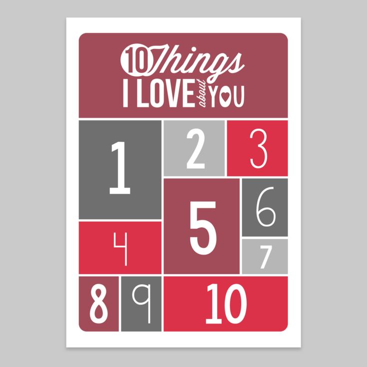 Personalised 10 Things I Love About You Light Box product image