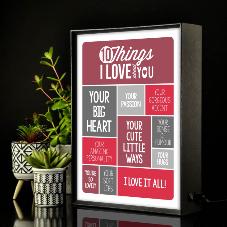 Personalised 10 Things I Love About You Light Box product image