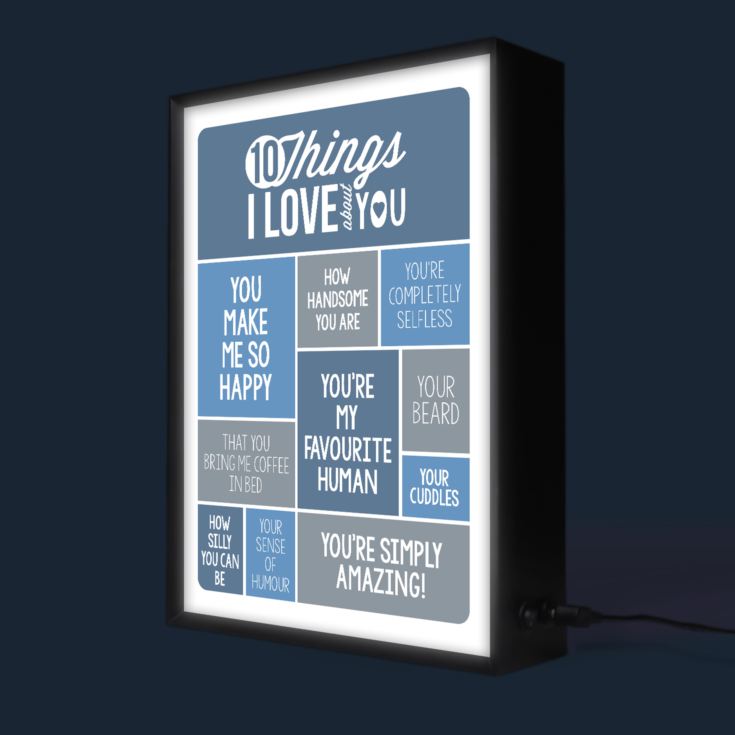 Personalised 10 Things I Love About You Light Box product image