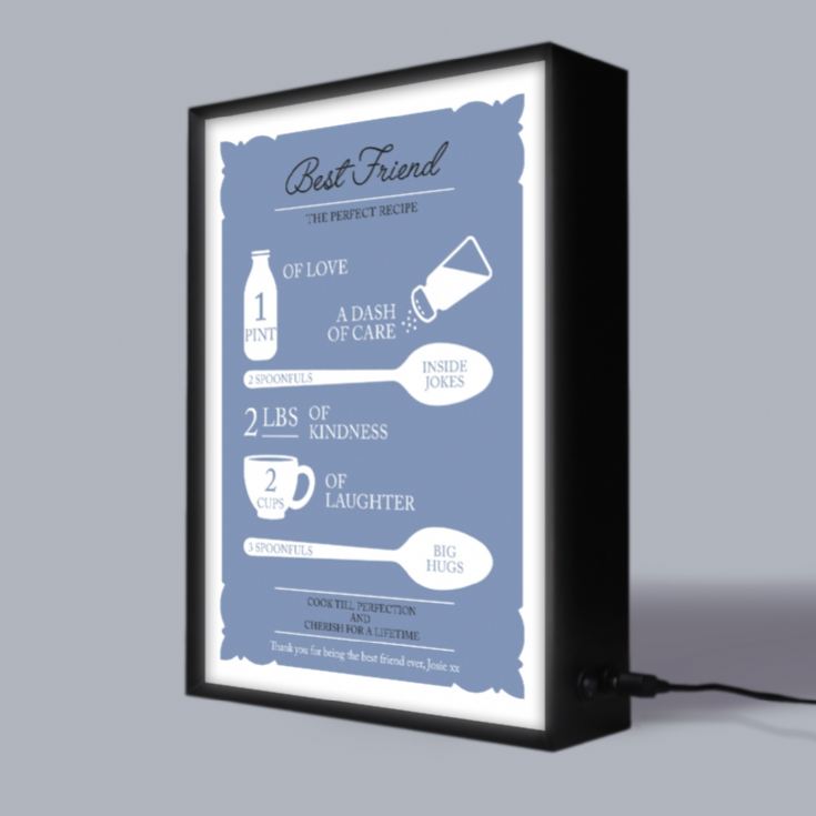 Personalised Friendship Recipe Light Box product image